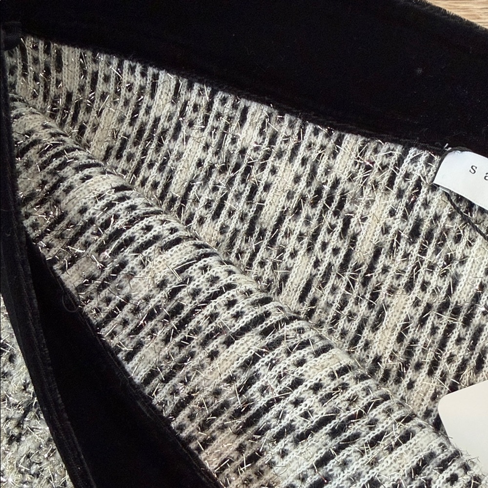 Sandro Paris Black and Cream Tweed Mini Skirt - Picture 10 of 11